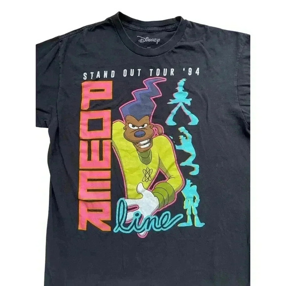 Vintage 90s Disney Goofy Movie Powerline World Tour Pop Star Graphic T-Shirt - Picture 3 of 8